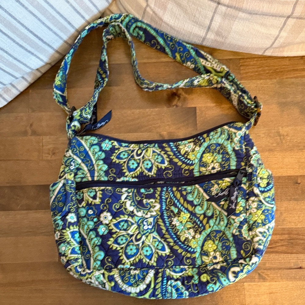 Vera Bradley ….Vibrant Blue and Green Paisley Shoulder Bag